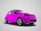 Modern violet electric car for trips to the beach front 3d render not gray background with shadow