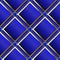 Modern waffle 3d dark blue vector seamless pattern. Geometric ornamental jewelry background. 3d rhombus and diamonds with gold