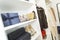 Modern walk in closet with luxury shoes and bags