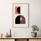 Modern Wall Poster With Abstract Design And Sophisticated Woodblock Frame