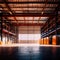 Modern warehouse logistics storage area stacked with boxes and cargo