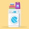 Modern Washing Machine Color Vector Illustration