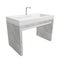 Modern washroom sink set with ceramic or acrylic wash basin, chrome fixtures, and granite