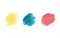 Modern watercolor banner set. Red, blue, yellow in a row. Triad primary colors, template for logo design.