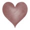 Modern watercolor brown heart clipart.Expressive love graphic for valentines day