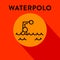 Modern Waterpolo Icon with Linear Vector