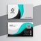 Modern wavy turquoise business card design