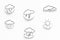 Modern weather icons set on white background top view