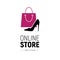 Modern web banner Online Store with fashionable handbag and footwear. Concept online shopping