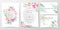 Modern wedding invitation cards template with watercolor floral