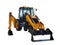 Modern wheeled excavator. Isolated image