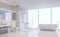Modern white bathroom 3d rendering image.