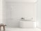 Modern white bathroom interior 3d rendering image