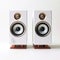 Modern White Bookshelf Speakers With Wooden Base - Unique Design