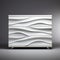 Modern White Dresser With Wave Patterns - Intense Lighting And Shadow