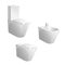 Modern white lavatory bowl and bidet