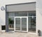 Modern white office entrance door