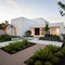 Modern white ranch style minimalist cubic luxury house
