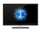 Modern widescreen TV with blue 4K sign