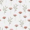 Modern wildflowers seamless pattern design