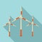 Modern wind turbine icon, flat style