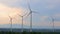 Modern windmills working in the wind in Austria