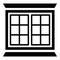 Modern window frame icon, simple black style