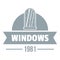 Modern window logo, gray monochrome style