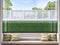 Modern window seat with nature view 3d render