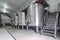 Modern wine cellar with stainless steel tanks