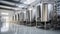 Modern wine factory with large shine tanks for the fermentation