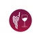 Modern wine grapes icon in purple circle
