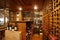 Modern wine storage cellar in a restaurant or house with bottles and corks. Sommelier concept.