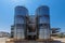 Modern winery. Stainless steel barrels for wine fermentation