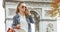 Modern woman shopper in Paris, France using smartphone shopper