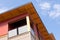 Modern wood clad condo building exterior detail