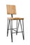 Modern wooden chair steel legs isolated.