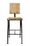 Modern wooden chair steel legs isolated.