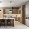 Modern Wooden Kitchen Interior Steel Kitchen - ai generated -
