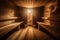 Modern wooden sauna relax. Generate Ai