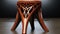 Modern Wooden Stool Design With Intricate Art Nouveau Style