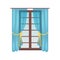 Modern Wooden Window, Colorful Vector Illustration