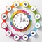 Modern work time management planning. Colorful infographics. Vector illustration