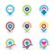 Modern World App Map Locator Social Internet Community Position Flat Icon. EPS10