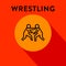 Modern Wrestling Icon with Linear Vector