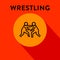 Modern Wrestling Icon with Linear Vector Styles