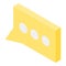 Modern yellow chat icon, isometric style