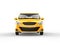 Modern yellow generic compact small car - front view