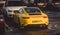 Modern yellow Porsche 911 Carrera sports car