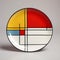 Modern Yellow, Red, And Blue Plate In De Stijl Style